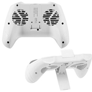 Universal Mobile Phone Game Controller Joypad Grip with Built-in Dual Cooler Fans and Power Bank - White