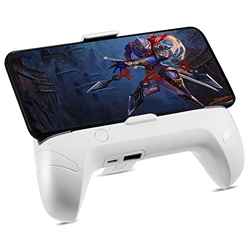 Universal Mobile Phone Game Controller Joypad Grip with Built-in Dual Cooler Fans and Power Bank - White