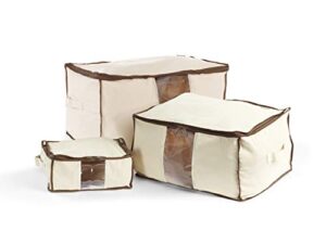 covermates keepsakes – canvas storage bag - premium canvas - carrying handles -dual zipper pulls - indoor storage-natural