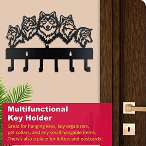 Wildlife Wolf Decoration Coat Hooks Key Rack Self Adhesive Wall Mounted Metal Key Holder for Wall 12 Inch Metal Personalized Modern Home Entryway Bedroom Organizer Key Hat Belt Bag Wall Hanger. (Wolf)