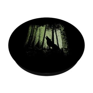 Twilight Forest Romantic Howling Wolf Silhouette PopSockets PopGrip: Swappable Grip for Phones & Tablets