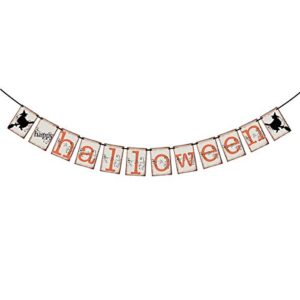 vintage happy halloween banner - halloween indoor outdoor decorations for home office fireplace mantle party decorations supplies