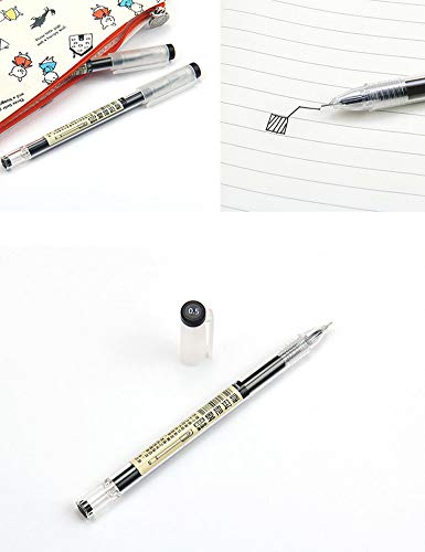Sencoo 5 pack Black Gel Ink Pen Extra fine point pens Ballpoint pen 0.5mm Black For Office School Students Stationery