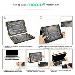 MOSISO Compatible with MacBook Pro 13 inch Case M2 2023 2022 2021 2020 A2338 M1 A2289 A2251 with Touch Bar Touch ID, Heavy Duty Plastic Hard Shell Case with TPU Bumper & Keyboard Cover, Black