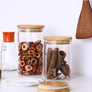 14oz/400ml Clear Glass Food Storage Containers Set Airtight Food Jars with Bamboo Wooden Lids Kitchen Canisters For Sugar, Candy, Cookie, Rice and Spice Jars - Set of 12