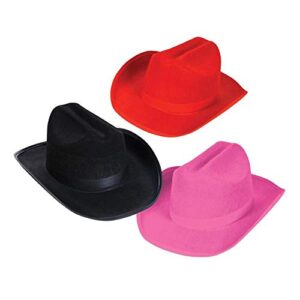The Dreidel Company Cowboy Hat Western Hat, Dress Up Costume Clothes for Kids, Pretend Play, Party Favors (Red Cowboy Hat)