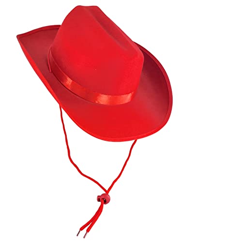 The Dreidel Company Cowboy Hat Western Hat, Dress Up Costume Clothes for Kids, Pretend Play, Party Favors (Red Cowboy Hat)