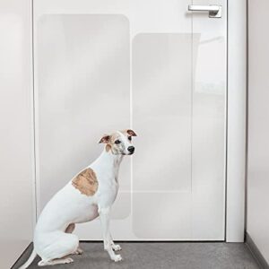 protecto® cat & dog scratch door protector for indoors & outdoors - 2pack 35.5" x 15.5" transparent door protector from dog scratching, smooth deterrent surface - easy installation with sticky pads