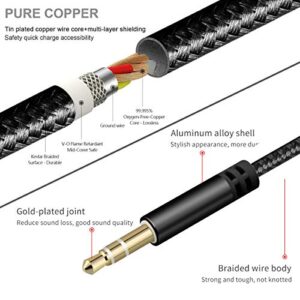 KOOPAO 3.5mm Headphone Jack Splitter, Headphone 3.5 mm Aux Audio Jack Splitter, Audio Sharing Y Cable, Equal Copy Audio from 1 Male Jack to 2 Female Port for Cellphone Laptop Friends Movie Kid Travel