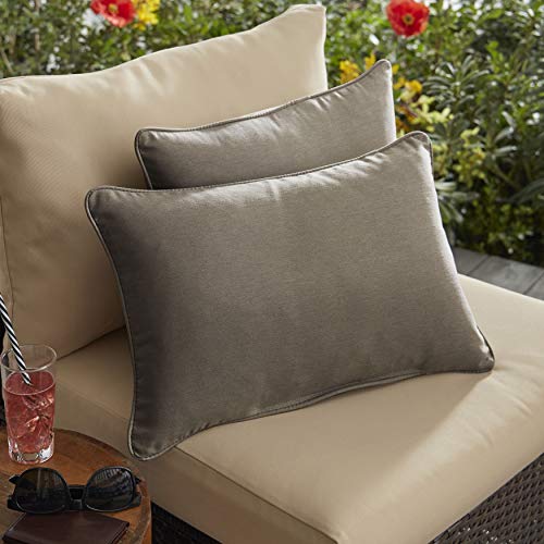 Mozaic Home Sunbrella Canvas Taupe Outdoor Pillow Set, 18 x 18