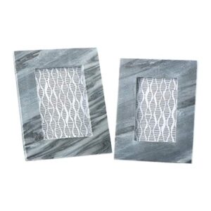 Main + Mesa Marble Photo Frames, Set of 2 (4x6” and 5x7”)