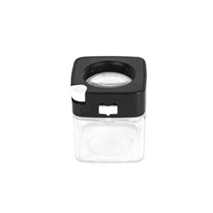 Smokus Focus Comet Infinity (Black) - Child Resistant Certified - Magnifying Lens LED Lights Airtight Seal