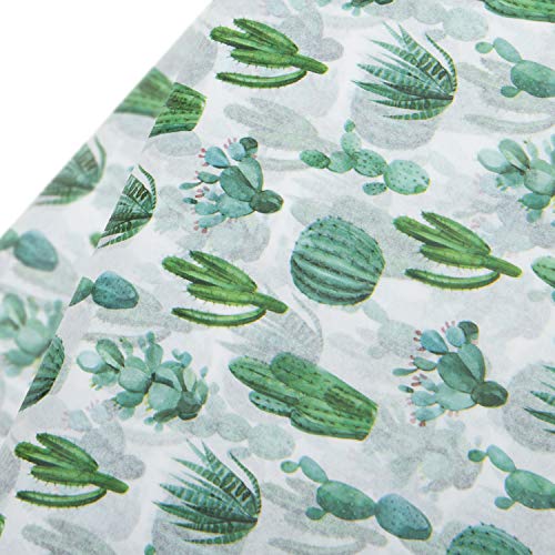 WRAPAHOLIC Gift Wrapping Tissue Paper - 25 Sheets 19.7x27.5 Inch Watercolor Cactus Print Gift Wrap Paper Bulk for Packing, DIY Crafts