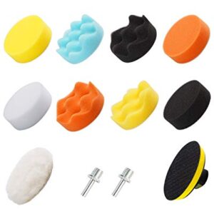 MIDO PROFESSIONAL ABRASIVE Buffing Pads For Drill 22PCS Foam Drill Buffing Kit Car Drill Polishing Kit for Car Sanding, Buffing, Waxing(18 Pads+2 Drill Adapters+2 Suction Cups)