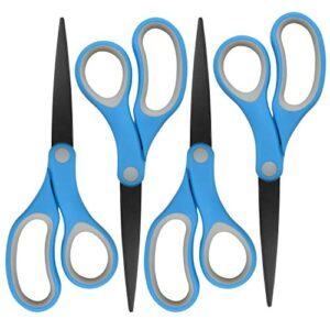 westcott 55850 8-inch non-stick titanium scissors for office and home, blue/gray, 2 pack