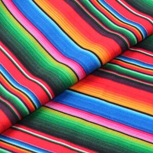 david angie colorful ethnic stripe printed double brushed polyester fabric soft smooth 4 way stretch knit fabric by the yard for dress sewing (colorful)
