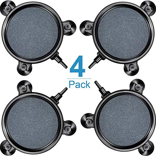 Mudder 4 Pieces Round Air Stone Disc Hydroponics Pump Bubble Diffuser Release Tool for Aquarium with 12 Pieces Suction Cups Fish Tank Aerator Air Stone Kit