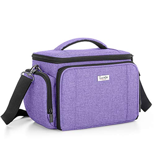 LUXJA Carrying Bag Compatible with Cricut Joy, Carrying Case Compatible with Cricut Joy and Tool Set, Tote Compatible with Cricut Joy (with Supplies Storage Sections), Purple (gray lining)