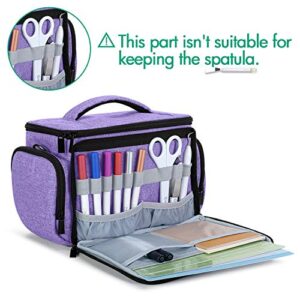 LUXJA Carrying Bag Compatible with Cricut Joy, Carrying Case Compatible with Cricut Joy and Tool Set, Tote Compatible with Cricut Joy (with Supplies Storage Sections), Purple (gray lining)