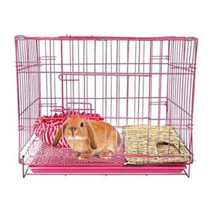 Tfwadmx 2 Pack Rabbit Grass House - Natural Hand Woven Seagrass Play Hay Bed, Collapsible Hideaway Hut Toy for Bunny Hamster Guinea Pig Chinchilla Ferret