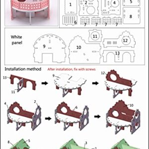 Hamster Maze Wood House Small Animal Hideout Wooden Assemble Double-Deck Hut Villa Ecological Cage Habitat Decor for Dwarf, Hedgehog, Syrian Hamster, Gerbils Mice