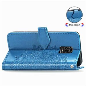 LEMAXELERS Redmi Note 9 Pro Case PU Leather Phone Case Mandala Embossed Wallet Flip Shockproof Protective with Stand Card Holder Cover for Xiaomi Redmi Note 9S / Note 9 Pro Max. Mandala Blue SD