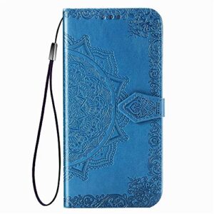 LEMAXELERS Redmi Note 9 Pro Case PU Leather Phone Case Mandala Embossed Wallet Flip Shockproof Protective with Stand Card Holder Cover for Xiaomi Redmi Note 9S / Note 9 Pro Max. Mandala Blue SD