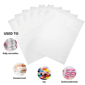 ENPOINT Frosted Zipper Poly Bags, 50PCS 14x16 inch Plastic Bags for Clothes Tshirt Packing, Shipping Zip Bag for Sweater, Skirt, Organizer Storage, Clear Packaging Plastic Bags for Selling Products