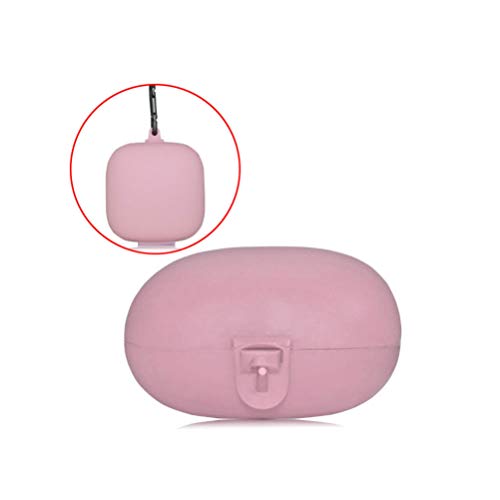 UKCOCO Compatible for Beats Powerbeats Pro Case Cover Silicone Full Protective Shockproof Case Wireless Headset Protective Case Cover with Carabiner - Pink