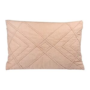 main + mesa embroidered cotton geometric lumbar pillow, blush