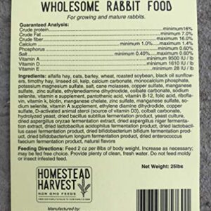 Homestead Harvest Non-GMO Wholesome Rabbit Food (25 lb)