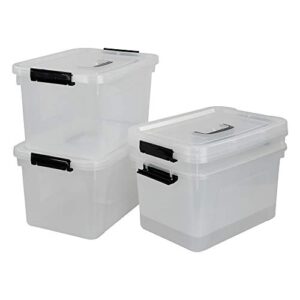 dynkona clear storage bins with lids, plastic storage box, 10.5 qt, set of 4