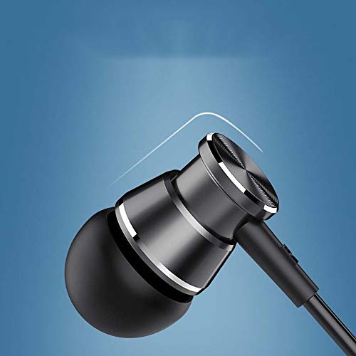 Noise Isolating Wired Earbuds Headphones Earphones w/Microphone Compatible with Samsung Galaxy S10 S9 Plus Note 9 A10e A11 A12 A13 A03S A31 A51 A52 A71 Blu G91 Moto LG 3.5mm Cell Phone Computer -Black