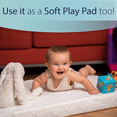 Sleepah Pack and Play Mattress Pad Portable Memory Foam; Double-Sided (Firm for Babies, Soft for Toddlers) Portable Waterproof Crib Mattress + Sheet; Fits Most Pack n Play 38 x 26 x 3