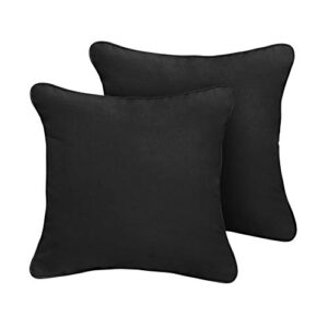 mozaic home amz353601sp sunbrella canvas black outdoor pillow set, 18 x 18