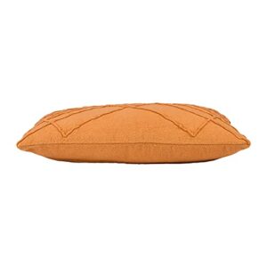 Main + Mesa Creative Co-Op Embroidered Cotton Geometric Lumbar Pillow, Rust