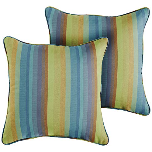 Mozaic AMZ465111SP Sunbrella Astoria Lagoon Outdoor Pillow Set, 18 x 18