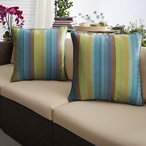 Mozaic AMZ465111SP Sunbrella Astoria Lagoon Outdoor Pillow Set, 18 x 18