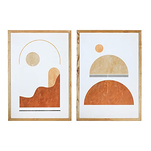 Main + Mesa Wood Framed Abstract Wall Art, Set of 2