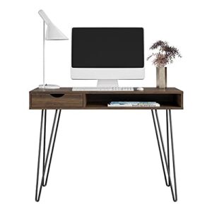 Novogratz Concord Computer Desk with Storage, Walnut