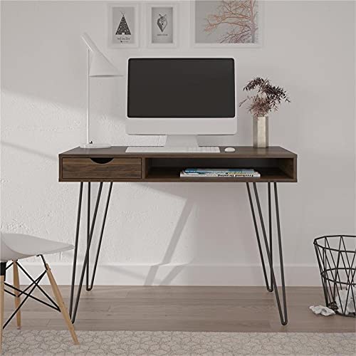 Novogratz Concord Computer Desk with Storage, Walnut