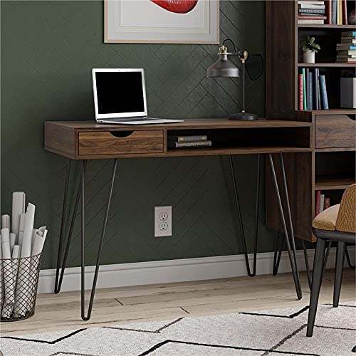 Novogratz Concord Computer Desk with Storage, Walnut