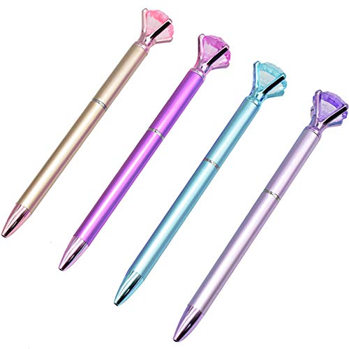 Maydahui 24PCS Diamond Ballpoint Pen Black Ink Retractable Crystal Jewel Pens Bling Metal Design for Girls Women Party Valentine's Day
