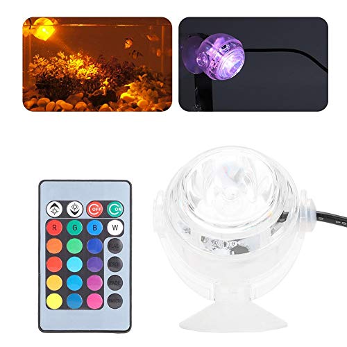 Zerodis LED Fish Tanks Spot Light, Colourful Gradient Waterproof LED Spotlight for Aquarium Fish Tank Decorations(16 Colours Adjustable US Plug)