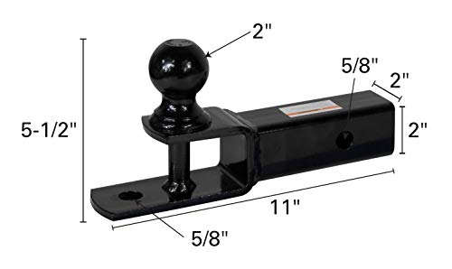 Extreme Max 5001.1383 3-in-1 ATV Ball Mount with 2" Ball - 2" Shank