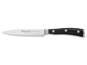 wüsthof classic ikon 4.5" utility knife, black