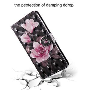 Asdsinfor Xiaomi Redmi Note 9 Pro Case 3D Stylish Wallet Case Credit Cards Slot with Stand for PU Leather Shockproof Flip Magnetic Case for Xiaomi Redmi Note 9 Pro/Note 9 Pro Max Pink Flower BX