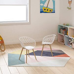Jamesdar Kurv Mini Kids Chair, Set of 2, White/Natural