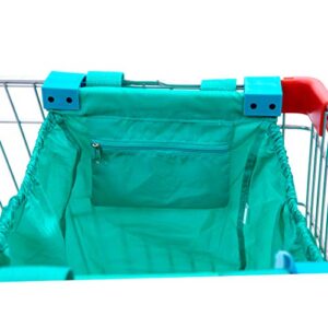 Handy Sandy Reusable Cart Grocery Shopping Tote Bag, Shopping Cart Bags, and Grocery Organizer (Bright Green)