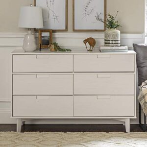 home accent furnishings 6-drawer groove handle wood dresser - white